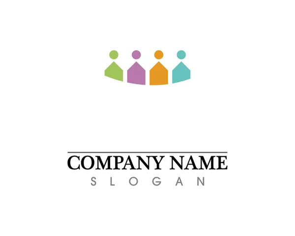 Pessoas Comunidade Cuidar Logotipo Símbolos Modelo —  Vetores de Stock