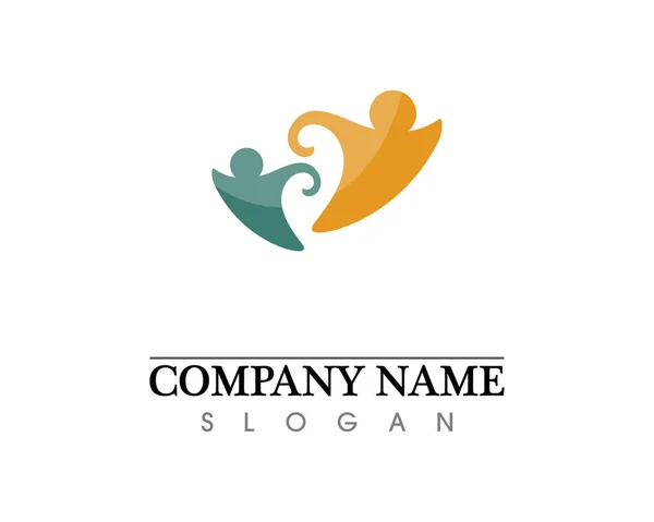 Comunidad Personas Cuidado Logo Símbolos Templat — Archivo Imágenes Vectoriales