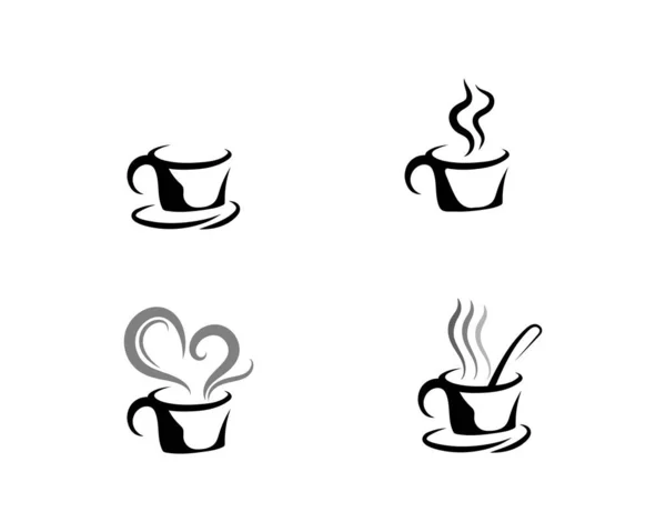 コーヒーカップロゴテンプレートベクトルアイコンデザイン — ストックベクタ