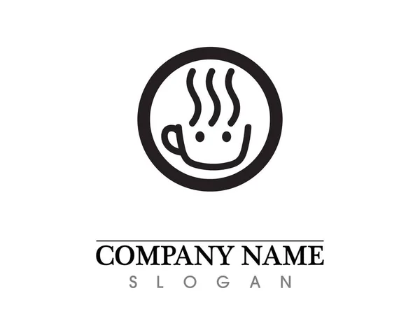Copo Café Logotipo Modelo Vetor Ícone Desig — Vetor de Stock