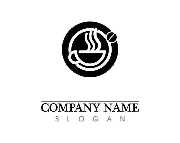 Copo Café Logotipo Modelo Vetor Ícone Desig —  Vetores de Stock