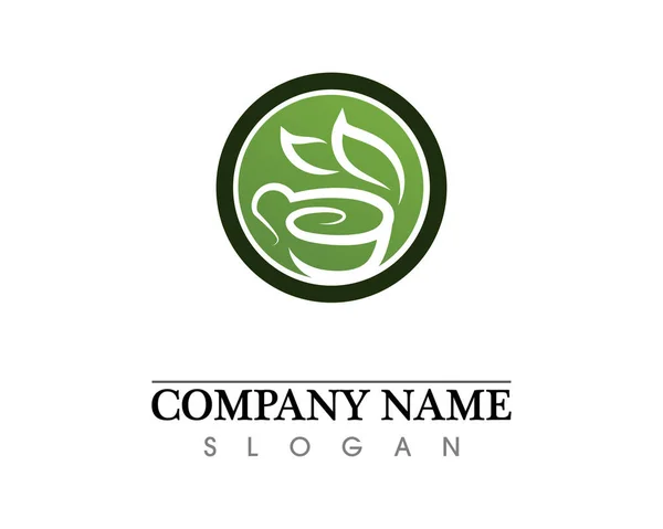 Kaffekopp Logotyp Mall Vektor Ikon Desig — Stock vektor