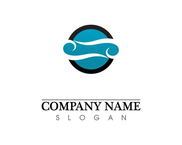 Хвилі Пляжу Логотип Символи Значки Шаблону — стоковий вектор