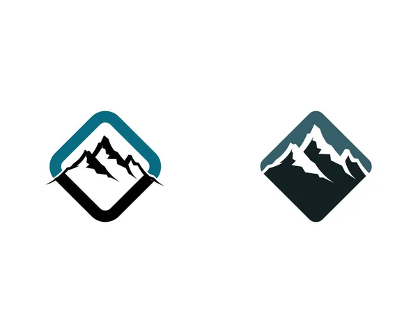 Mountain Natur Landskap Logotyp Och Symboler Ikoner Templat — Stock vektor