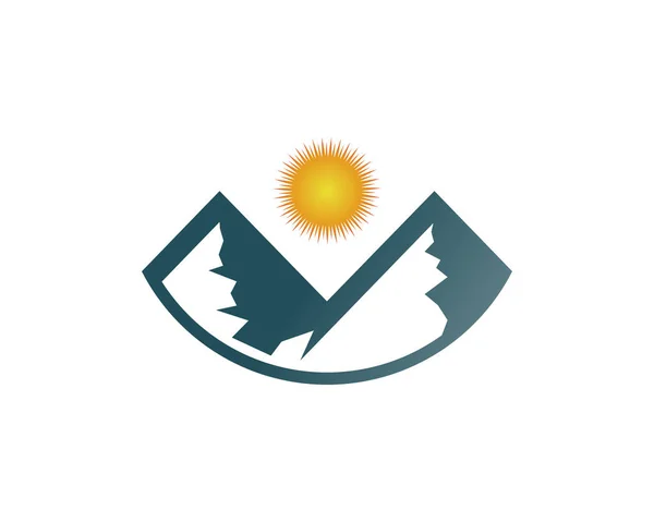 Berg Natuur Landschap Logo Symbolen Pictogrammen Templat — Stockvector