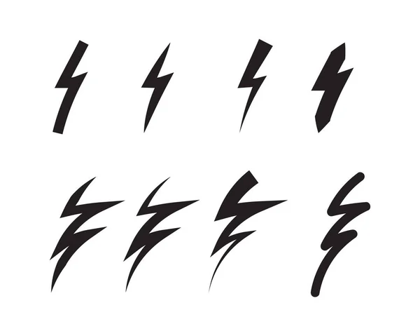 Elektrisk Vektor Blixtnedslag Ikon Logotyp Och Symbol — Stock vektor