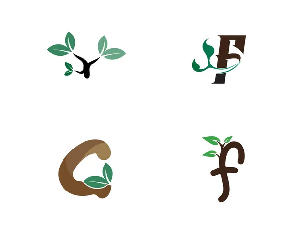 Ağaç yaprağı vektör logosu tasarımı, çevre dostu kavram