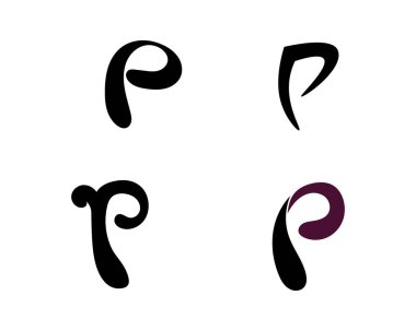 İş kurumsal harfi P logo tasarım vektosu