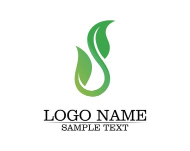 Ağaç yaprağı vektör logosu tasarımı, çevre dostu kavram