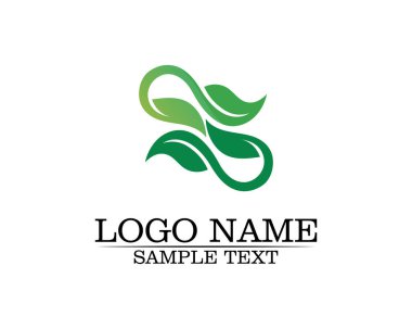 Ağaç yaprağı vektör logosu tasarımı, çevre dostu kavram