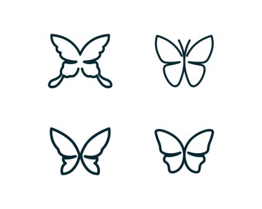 Vektör - Kelebek kavramsal basit, renkli simge. Logo. Vektör illüstrasyonu