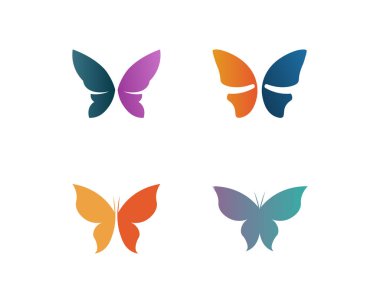 Vektör - Kelebek kavramsal basit, renkli simge. Logo. Vektör illüstrasyonu