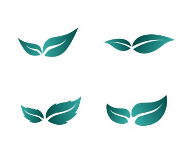 Ağaç yaprağı vektör logosu tasarımı, çevre dostu kavram