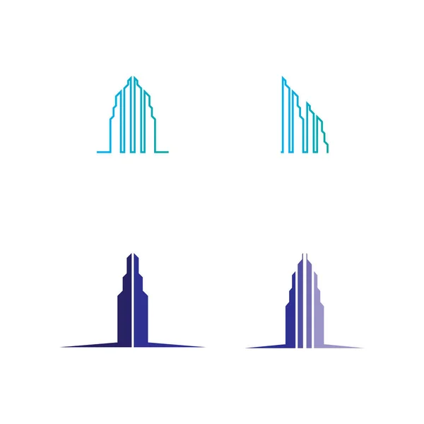 Immobilien Und Wohngebäude Logo Symbole Templat — Stockvektor