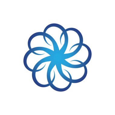 Dalgalar plaj logosu ve mavi semboller simge uygulaması