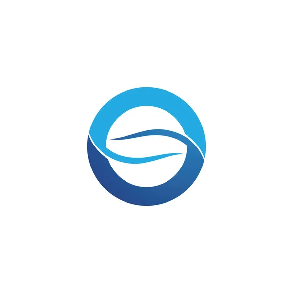 Onde Blu Spiaggia Logo Simboli Modello Icone App — Vettoriale Stock