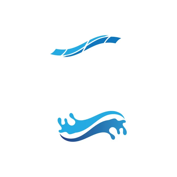 Waves Azul Praia Logotipo Símbolos Modelo Ícones App — Vetor de Stock