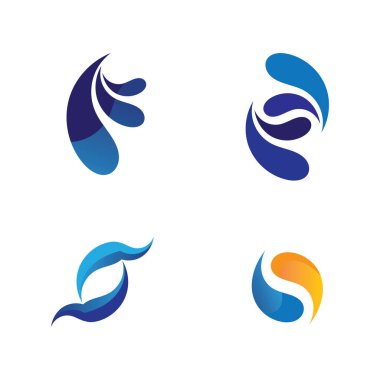 Plaj vektör logosu ve semboller şablon uygulaması