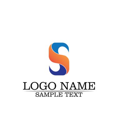 S harfli şirket logosu tasarım vektörü