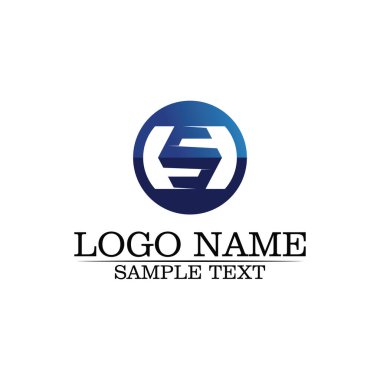 S harfli şirket logosu tasarım vektörü