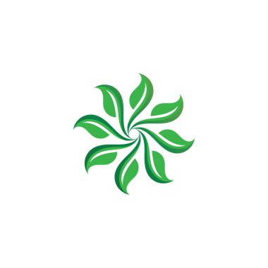 Ağaç yaprağı vektör logosu tasarımı çevre dostu kavram