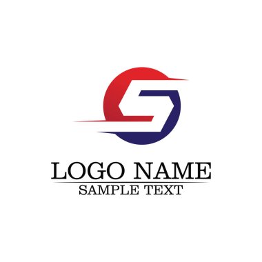 S harfli şirket logosu tasarım vektörü
