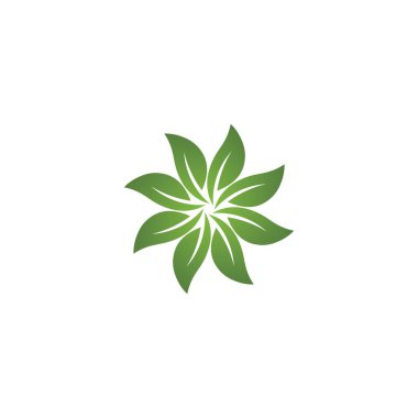 Ağaç yaprağı vektör logosu tasarımı çevre dostu kavram