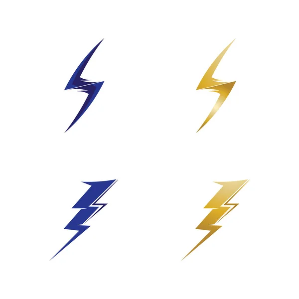 Electric Vector Lightning Icon Logo Symbol — Stock Vector