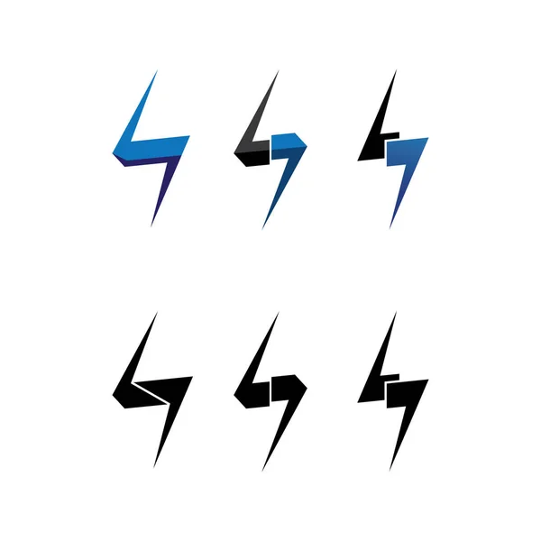 Elektrisk Vektor Blixtnedslag Ikon Logotyp Och Symbol — Stock vektor