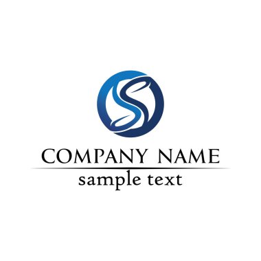 S harfli şirket logosu tasarım vektörü