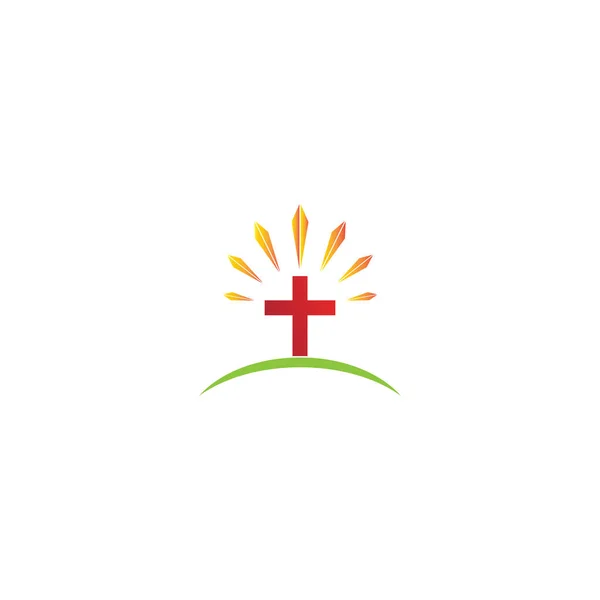 Cruz Cristo Logotipo Vetor — Vetor de Stock