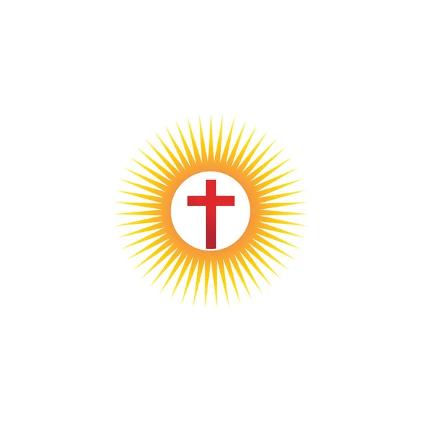 Cruz Cristo Logotipo Vetor — Vetor de Stock
