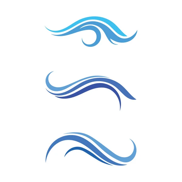 Olas Playa Logotipo Símbolos Plantilla Iconos Aplicación — Vector de stock