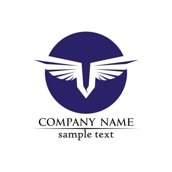 Falcon Wings Logo Template Icone Vettoriali Logo Design — Vettoriale Stock