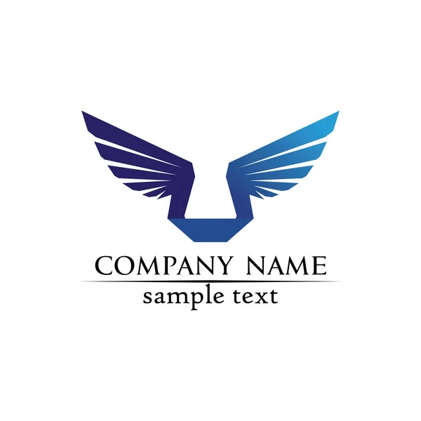 Falcon Wings Logo Template Icone Vettoriali Logo Design — Vettoriale Stock