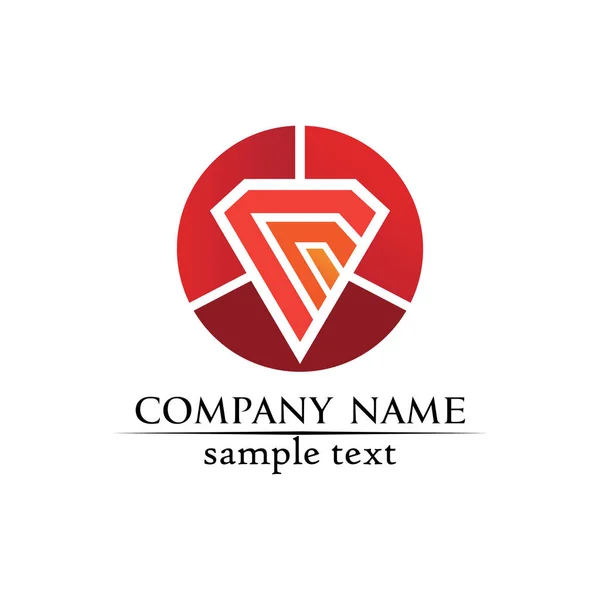 Diamante Jóia Design Vetor Logotipo Modelo Símbolo — Vetor de Stock