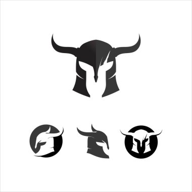 Sparta logosu ve vektör tasarım miğferi ve hea