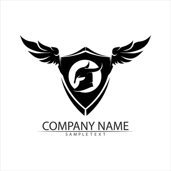 Spartaans Logo Vector Design Helm Hea — Stockvector