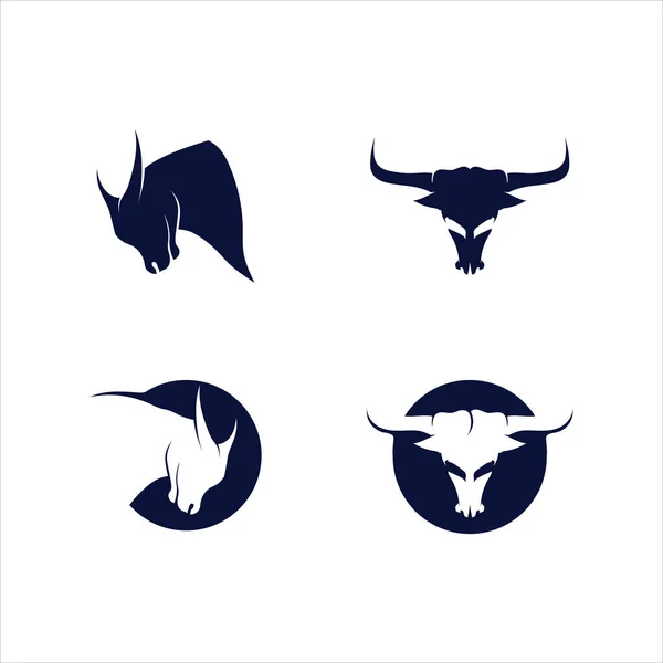 Bull Hoorn Buffel Logo Symbolen Sjabloon Pictogrammen App — Stockvector