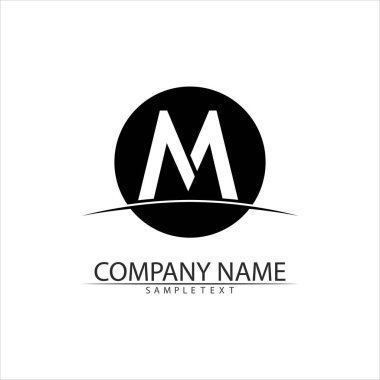 M Harfi Logo Şablonu vektör çizimi tasarımı