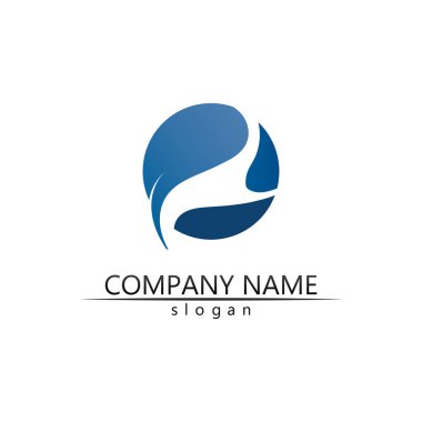 Su dalgası simgesi vektör çizim logosu