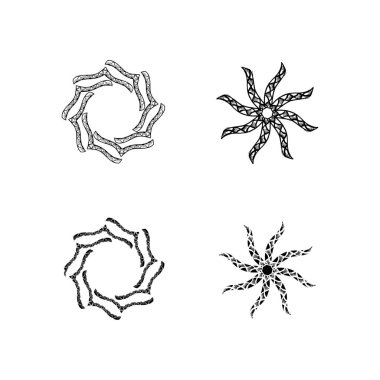 kabile, klasik, siyah, etnik dövme ikonu vektör çizim logosu