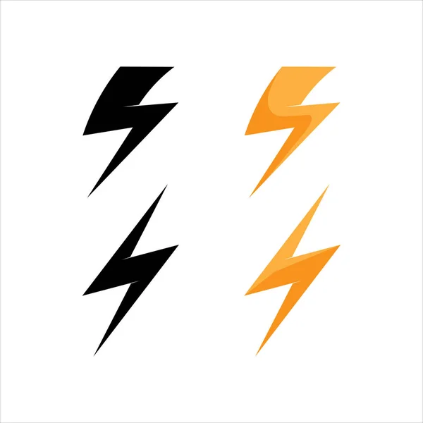 Blesk Elektrické Vektorové Blesk Ikony Logo Symboly — Stockový vektor