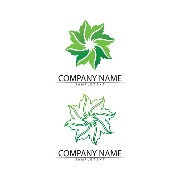 Vecteur Feuille Arbre Logo Vert Conception Concept Convivial — Image vectorielle