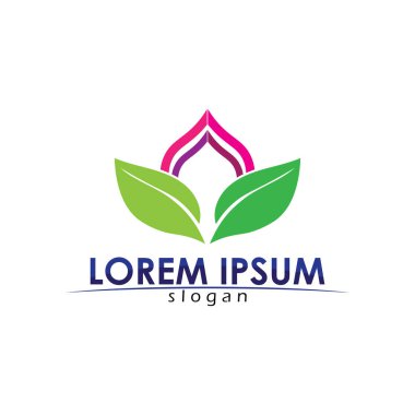 Ağaç yaprağı vektör logosu tasarımı çevre dostu kavram