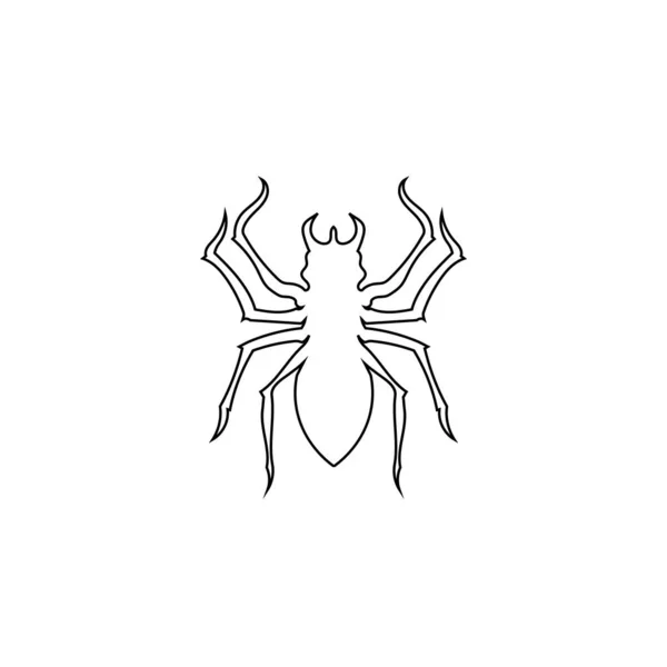 Spinnenvektor Und Insektendesign Logo — Stockvektor