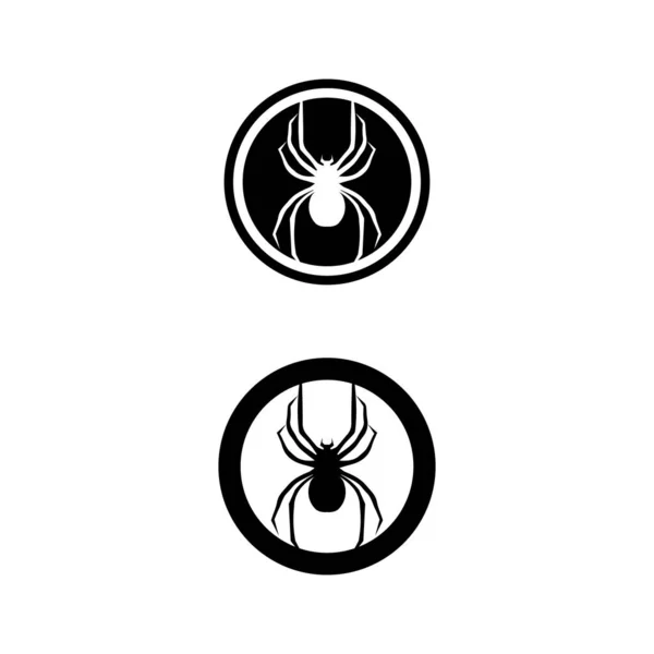 Spinnenvektor Und Insektendesign Logo — Stockvektor