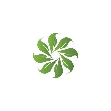 Ağaç yaprağı vektör logosu tasarımı çevre dostu kavram