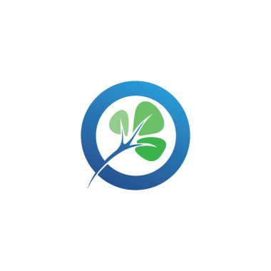 Ağaç yaprağı vektör logosu tasarımı çevre dostu kavram