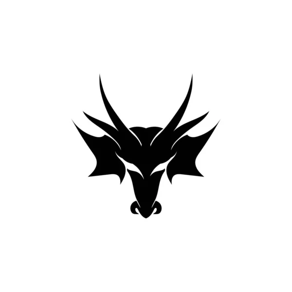 Головний Дракон Плоский Колір Шаблон Логотипу Векторний Дизайн Ілюстрації — стоковий вектор